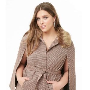 HP New Forever 21 Houndstooth Cape Jacket Plus 3X